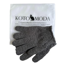 Kotomoda Sphynx Hairless Cats Carbonized Bamboo Bath Exfoliating Gloves Charcoal Bamboo Shower Body Scrub