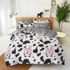 Cow Duvet Cover Kids Girls Black White Cow Print Bedding