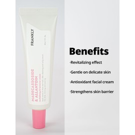 FRANKLY Madecassoside & Allantoin Cream - Moisturizing, Antioxidant, Cell Turnover | Evens Skin Texture & Tone, Anti-Aging | Allantoin, Ubiquinone, 1.01 fl.oz