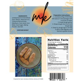 Jamaican Festival Mix, Traditional Caribbean Corn Dumpling Mix, 16 Oz