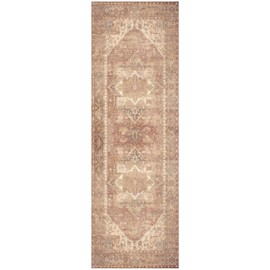 Nourison Home Vintage Washables Gold 2' x 6' Area Rug - Easy Clean, Non Shedding, Bed Room, Living Room, Dining Room, Kitchen (6' Runner)