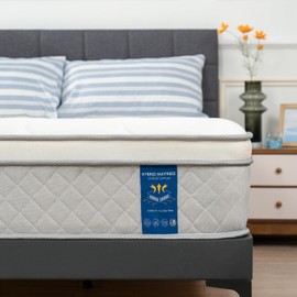 Marine Moon Full Size Mattress,12 Inch Hybrid Mattress in a Box with Gel Memory Foam,Independent Pocket Springs,Lumbar Support & Pressure Relief,Medium Firm