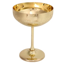 Martini Goblets Glasses, Stainless Steel Coupe Cocktail Glass, Metal Martini Glasses, Metal Champagne Glass Stainless Steel Martini Glasses(Gold Flower)
