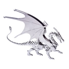 PUOSUO 3D Metal Puzzle Fire Dragon Model Kit, Puzzle Jigsaw Fire Dragon 3D Stainless Steel Desk Ornaments (Fire Dragon)…