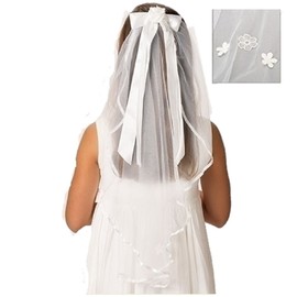 Roman Polyester and Plastic Charlotte Veil First Communion Giftware Baby Hair Accessory,White,25 Inches Long