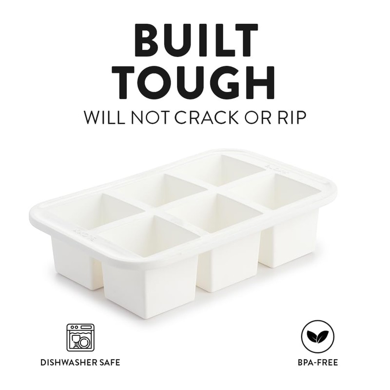 BLOXX Silicone Ice Cube Tray with Lid for Freezer |