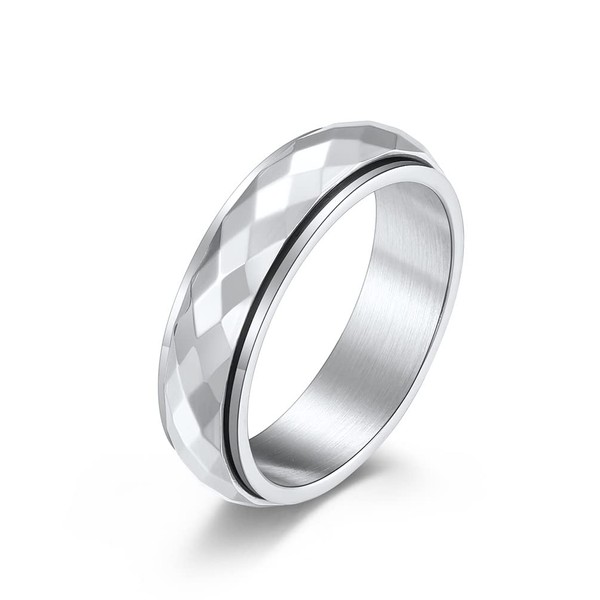 083 Base Titanium Ring, Multi-faceted Cut, Sparkle, Rotation, Width 0.2