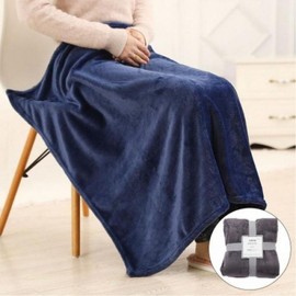 Plain Microfiber Blanket Lap White