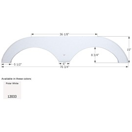 ICON 12033 Tandem Axle Fender Skirt FS2033 for Forest River - Polar White