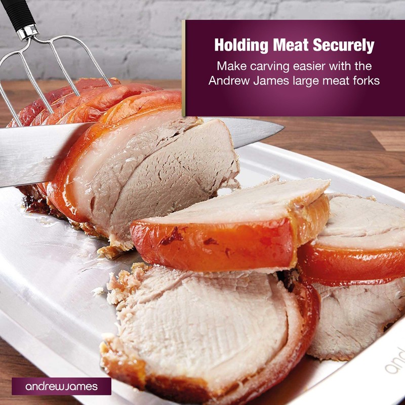 Andrew James Stainless Steel Carving Fork Set 2-Piece Meat Forks