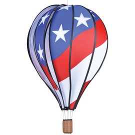 Premier Kites Hot Air Balloon Hanging Garden Spinner 22" - Vibrant Patriotic Design, Weather-Resistant Outdoor Decor, Durable & Lightweight for Patios, Yards, and Gardens - Eye-Catching Wind Spinner