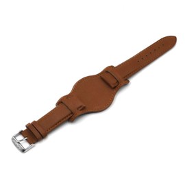 Onthelevel Leather Cuff Watch Strap 18mm 20mm 22mm Vintage Genuine Leather Watch Band with Mat for Men Women (20mm, brown)