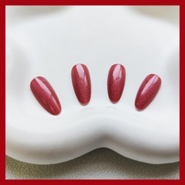 Green Press on Nails Almond Shape Fake Nails Medium False Nails with Glitter Design Glitter Acrylic Nails Full Cover Artificial Nails Glossy Stick on Nails for Women St. Patrick's Day Xmas Manicure