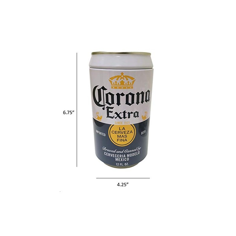 The Tin Box Company Corona Blue and White Can Bank