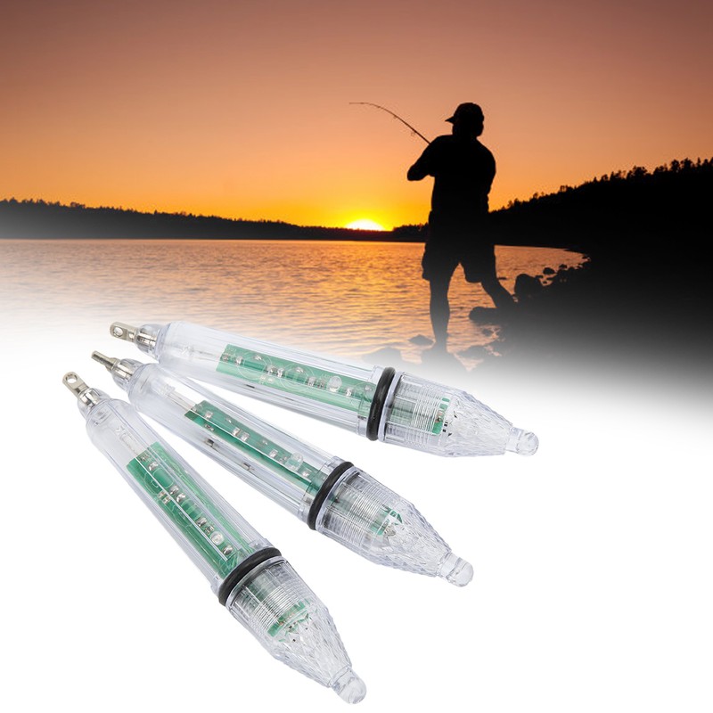 3Pcs Underwater Fishing Light LED Plastic Disposable Bait Lure Lamp