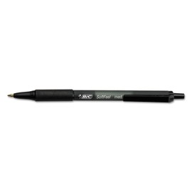 Soft Feel Retractable Ballpoint Pen, Black Ink, 1mm, Medium, Dozen