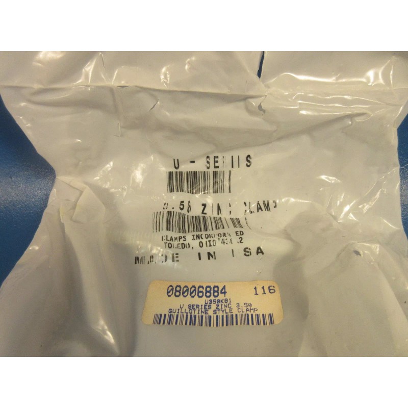 Clamps Inc. 08006884, 3.5" U Clamp, Zinc, Guillotine Style, 350,