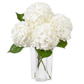 DuHouse - 3 piezas de flores artificiales de hortensias grandes, de látex de 20 pulgadas, hortensias realistas, para el hogar, ramos de boda, centros de mesa, fiesta, sala de estar, decoración