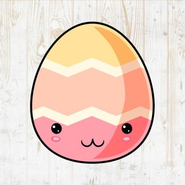 Easter Egg Decals Peel & Stick - Wall Vinyl Stickers - Kawaii Cute Funny Cartoon Watercolor Colorful - Car Window Truck Laptop Tumbler - Boys Girls Kids Bedroom Room Decor DWSV19802