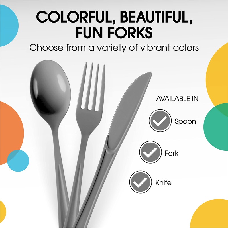Exquisite Silver Plastic Forks 50 Pieces Silver Forks Disposable Utensils