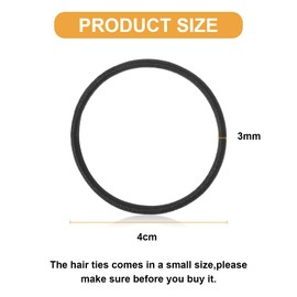 Canlierr 500 Pcs Hair Ties Bulk for Thick Non Metal Hair Elastics Rubber Bands Ponytail Holders for Women Men Straight Thick Curly(Black,3 mm X 4 cm)