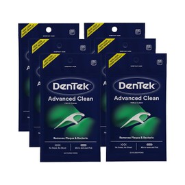 DenTek Triple Clean Floss Pick | 3x Clean: Removes Plaque & Food and Fights Bad Breath | 20 Picks | Pack of 6