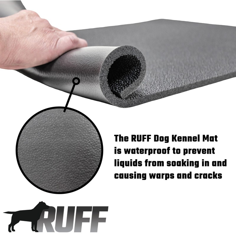 Uni Pro - Ruff Cushioned Dog Crate Mat, Black (Small)