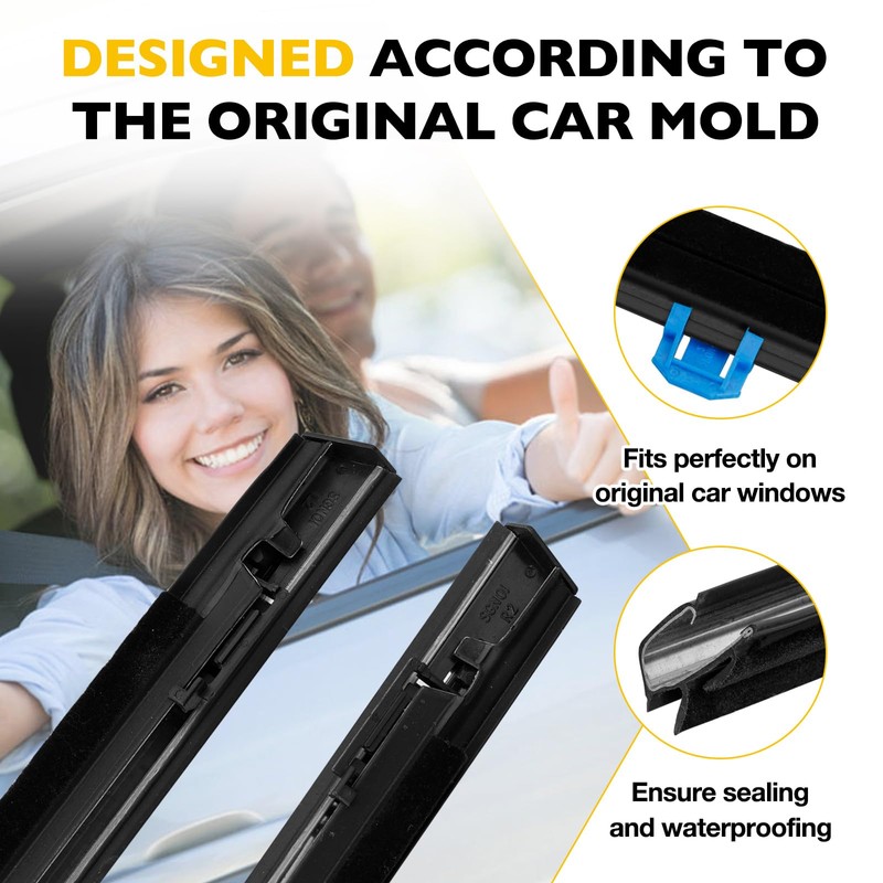 Weatherstrip Window Moulding Trim Seal Belt Kit Compatible with Honda