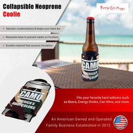 Funny Guy Mugs Camo - America's Away Colors Collapsible Neoprene Can Coolie - Drink Cooler
