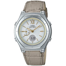 Casio Watch Wave Sceptor LWA-M160 Leather, beige (taupe), Radio watch