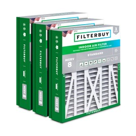 Filterbuy 21x23.5x5 Air Filter MERV 8 Essential Dust & Allergy Defense (3-Pack), Pleated HVAC AC Furnace Filters for Trane Perfect Fit & American Standard (Actual Size: 20.00 x 23.09 x 4.97)