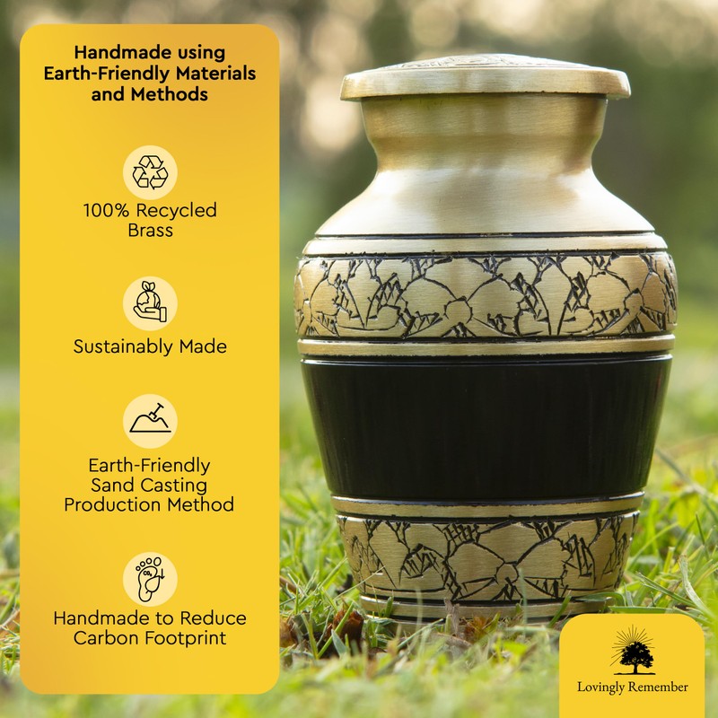 Mini Urns for Human Ashes Keepsake – Gold Brass and