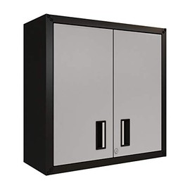 itbe for Home Ready-to-Assemble Wall Steel Cabinet with Two Doors (Black and Grey)