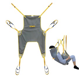 Assistierender Hebegurt für Patientenlifter mit Rücken und Beinteil, Universeller Netz-Toilettengurt,Transfer for Elderly, Hebegurt für Transfer, Positionierung und Heben, Tragfähigkeit 500 lbs