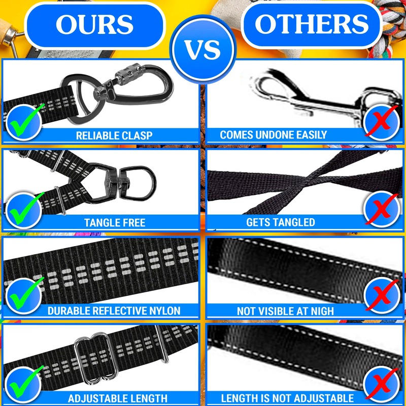 Double Dog Leash – Adjustable Length Long Leash for Dog