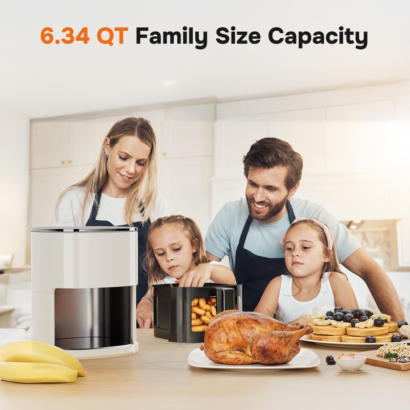iPower Air Fryer - 6.34 QT Digital Airfryer with 12