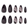 RikView Almond Press on Nails Medium Acrylic Nails Black Nails