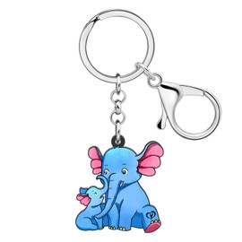 BAMAY Cute Anime Elephant Keychain Acrylic Car Backpack Rings Jewelry Jungle Elephant Gifts for Women Girls Charms, Mother's Day