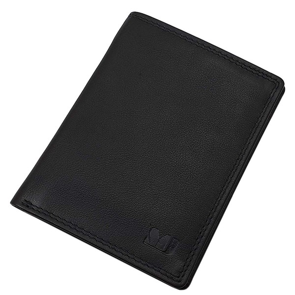 Cowhide Nappa Leather ID Card Holder with Note Compartment MJ-Desing-Germany