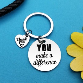 Huwujiu Thank You Gifts Keyring Appreciation Gifts You Make A Difference Keyring Appreciation Gifts for Employee Volunteer Social Worker Thank You Gifts for Teacher Mentor Nurse Gifts