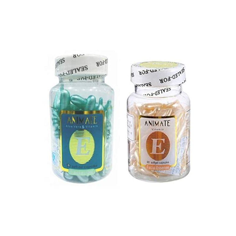 Animate Aloe Vera And Vitamin E Capsules Facial Oil Combo