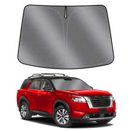 BSSorder Windshield Sun Shade for Nissan Pathfinder 2022-2024 2025 Windshield Sunshades for Pathfinder Accessories Foldable Sun Visor Front Window Sun Shades Cover Keep Cool Block UV Heat