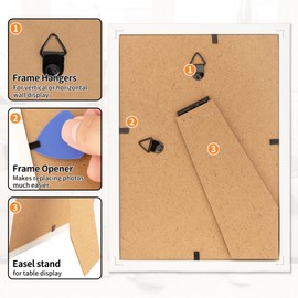 HOMERHYME 5x7 Picture Frame Set of 2, White Photo Frames for Gallery Wall Mounting or Table Display, Display Pictures 4x6 with Mat or 5x7 Without, Poster Frames with Plexiglass for Home Office Decor