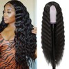 INSTASTYLE 30 Inch Synthetic Curly Wigs for Women Long Black