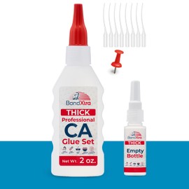 BondXtra 2 oz. Thick CA Glue for Woodworking, Premium Super Glue Kit for Wood Turning with Extra Bottles, Anti Clog Caps, Microtips, Thick Viscosity Cyanoacrylate for Plastic, DIY, Craft, Hobby, etc