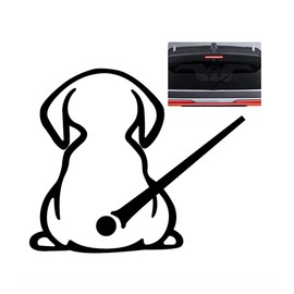 Moioee 2PCS Car Windshield Decals, Funny Cartoon Puppy Dog Moving Tail Stickers, Auto Decoration Waterproof Cute Animal Dog Waving Tail Wiper Sticker for SUV Truck Van (Black)