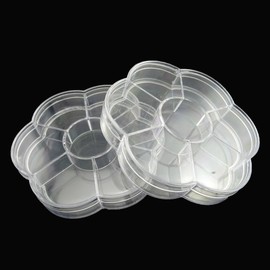 HONBAY Small Travel Jewelry Box 2pc Plum Flower Shaped Jewelry Bead Organizer Box Storage Container Case