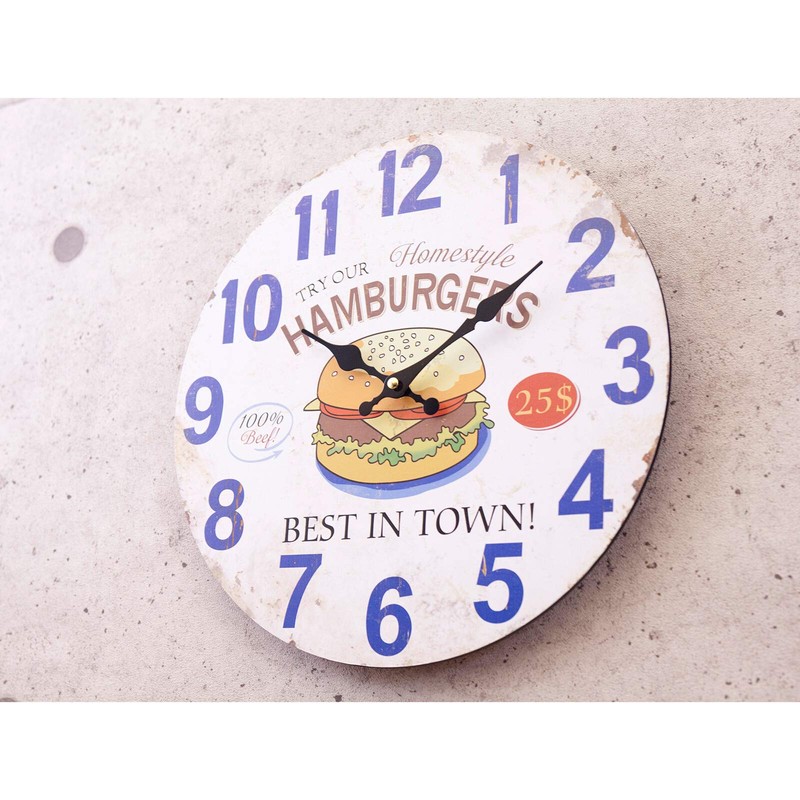 Akizuki Boeki HW20A111 Best HAMBURGER in Town, Antique MDF Wall