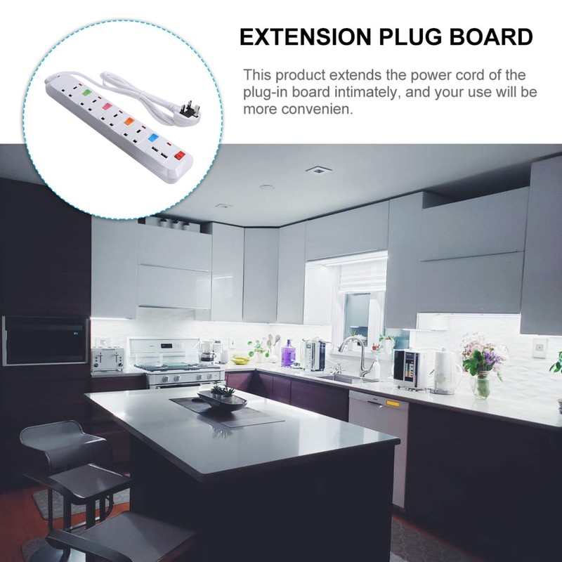 Gadpiparty Extension Lead with USB Slots1.8M Extension Cord 4 Way