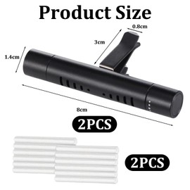 2 Stück Auto Duft innenraum,Lufterfrischer Auto mit Clip Car Freshener für Lüftungsschlitze Autoklimaanlage Desodorierendes Lüftungsgitter Kommt mit 12 Unparfümierten Aromatherapie-Sticks